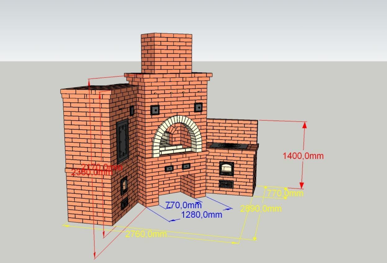 Проект русской печи с мангалом