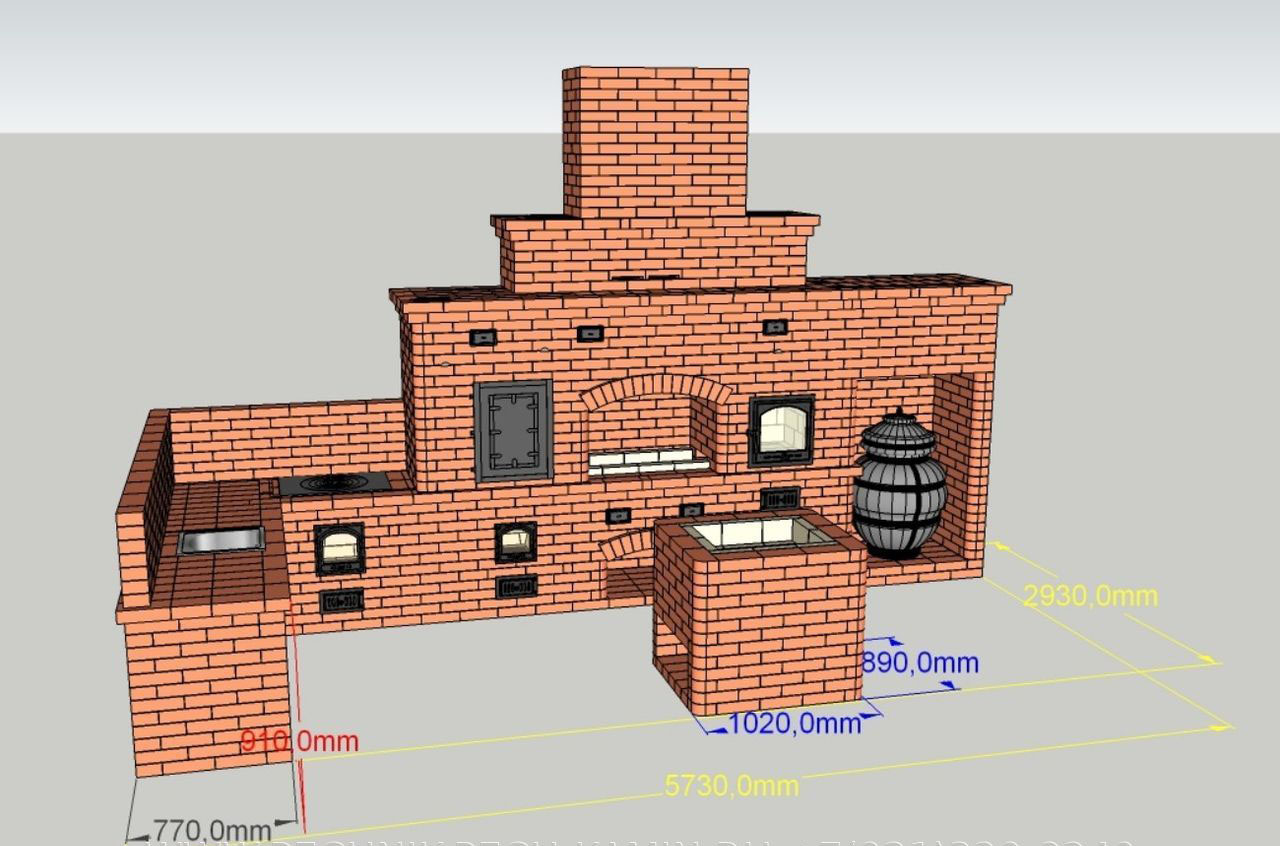 Проекты комплекса барбекю казан мангал тандыр русская печь коптильня